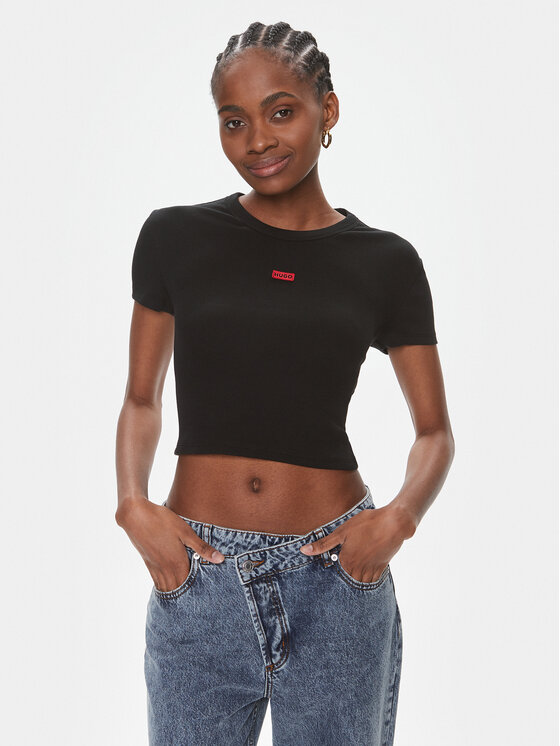 HUGO Hugo Тишърт Deluisa_1 50508636 Черен Slim Fit