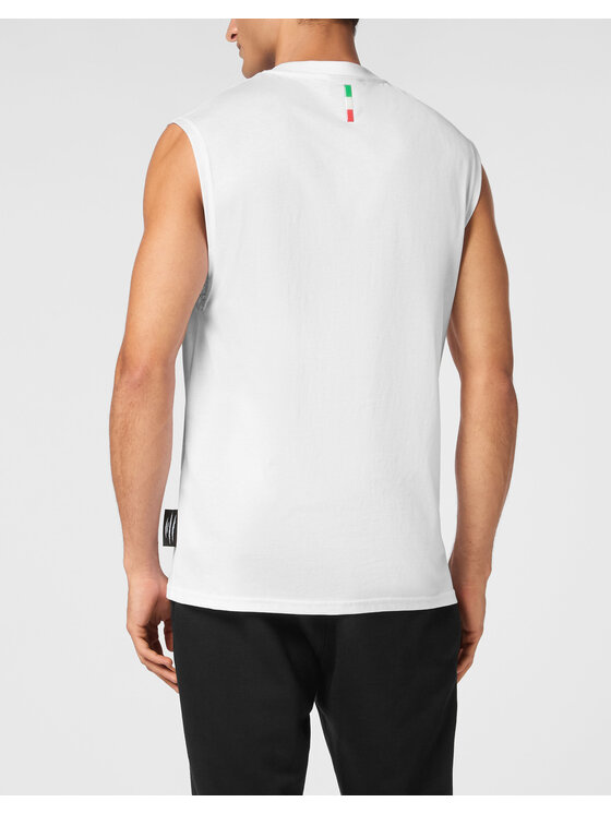 Plein Sport Plein Sport Tank top 22973 Biały Regular Fit
