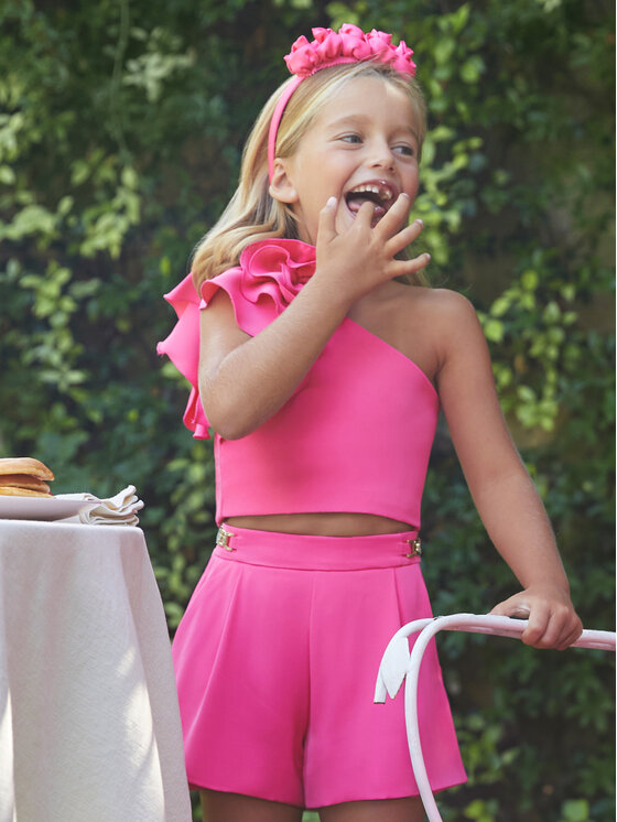 Abel & Lula Abel & Lula Set Bluse und Sportshorts 5272 Rosa Slim Fit