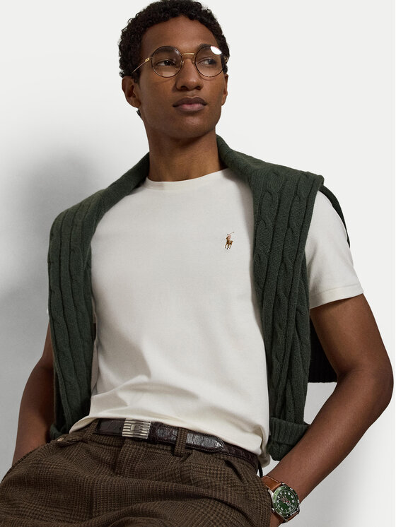 Polo Ralph Lauren Polo Ralph Lauren T-krekls 710740727094 Écru Custom Slim Fit