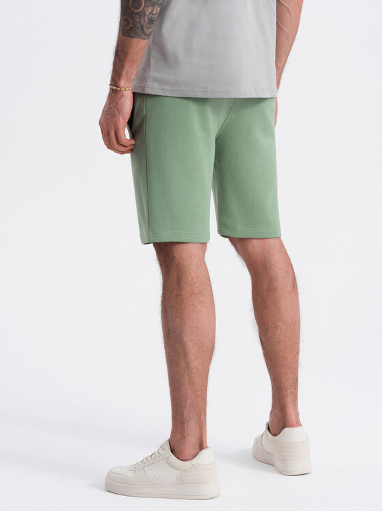 Ombre Ombre Szorty materiałowe OM-SRBS-0139 Zielony Regular Fit