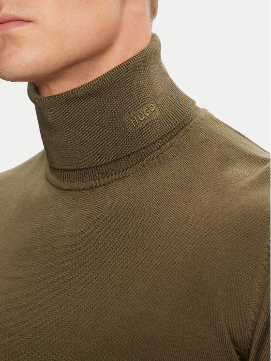 HUGO HUGO Rollkragenpullover San Thomas-M 50474174 Khakifarben Slim Fit
