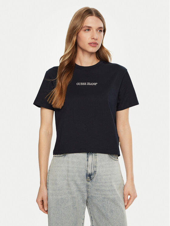 Guess Jeans Guess Jeans Тишърт W5RI42 K8HM0 Тъмносин Regular Fit