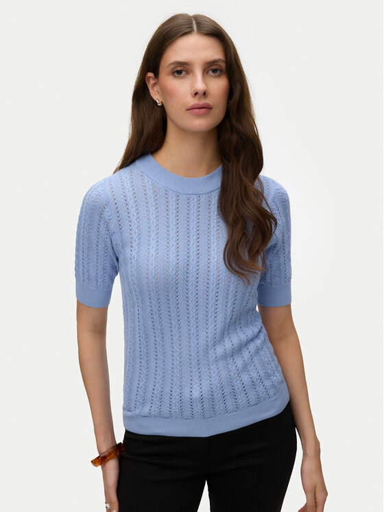 Vero Moda Pulover Morena 10321893 Albastru celest Slim Fit