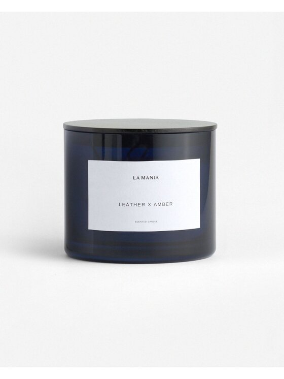 La Mania La Mania Świeca Leather&Amber Niebieski