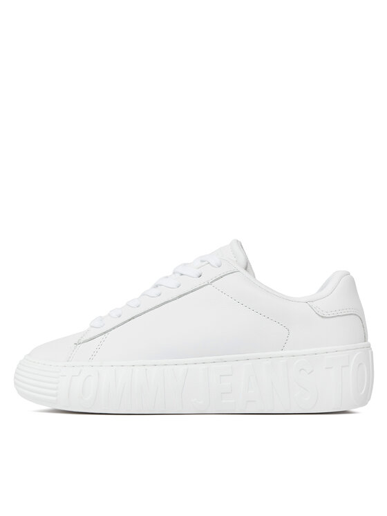 Tommy Jeans Tommy Jeans Sneakersy Tjw Leather Cupsole Ess EN0EN02507 Bílá