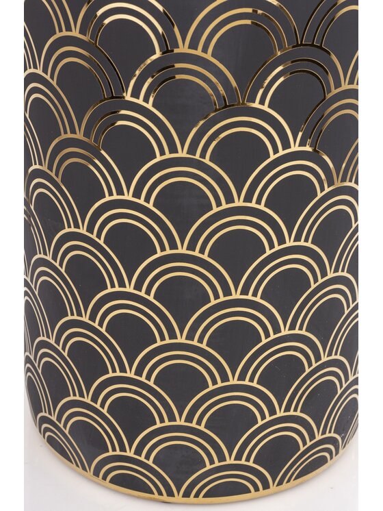 MIAhome MIAhome Pojemnik Parasolnik porcelanowy 46x20 cm CHADUR czarny Czarny