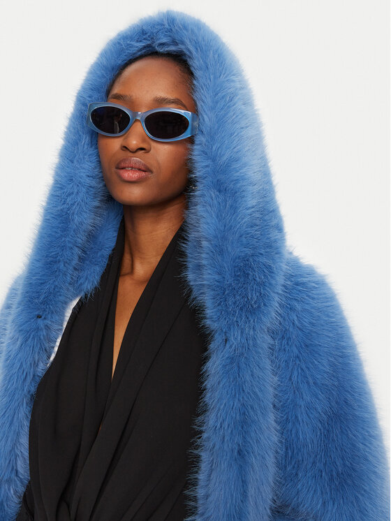 YES LONDON YES LONDON Pelzmantel ECO/024 Blau Regular Fit