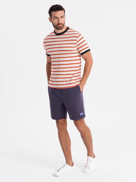 Ombre Ombre Szorty materiałowe OU-SRBC-0101 Fioletowy Loose Fit