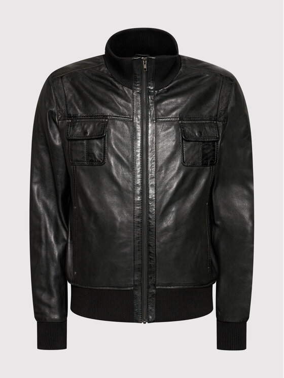 Serge Pariente Serge Pariente Geacă de piele Dany Negru Regular Fit