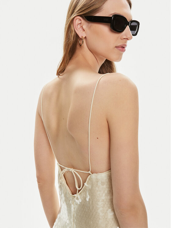 Samsøe Samsøe Samsøe Samsøe Sukienka koktajlowa Sally F24100193 Złoty Slim Fit