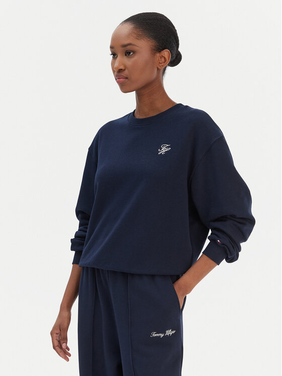 Tommy Hilfiger Tommy Hilfiger Pluus Script WW0WW49418 Tumesinine Regular Fit