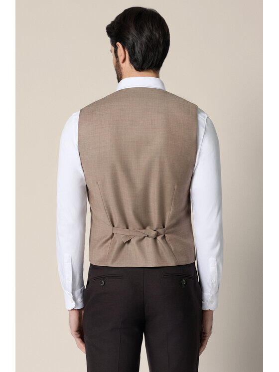 Lancerto Lancerto Kamizelka garniturowa Berja KA073126000004 Beżowy Slim Fit