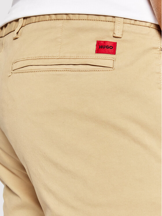 HUGO Hugo Bavlnené šortky David222SD 50471182 Béžová Slim Fit