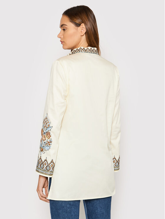 Tory Burch Tory Burch Tunika Embroidered 87518 Beżowy Relaxed Fit