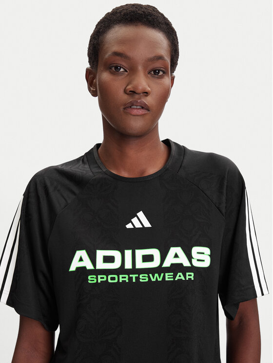 adidas adidas Marškinėliai Tiro x Common Goal Jacquard JL9212 Juoda Loose Fit