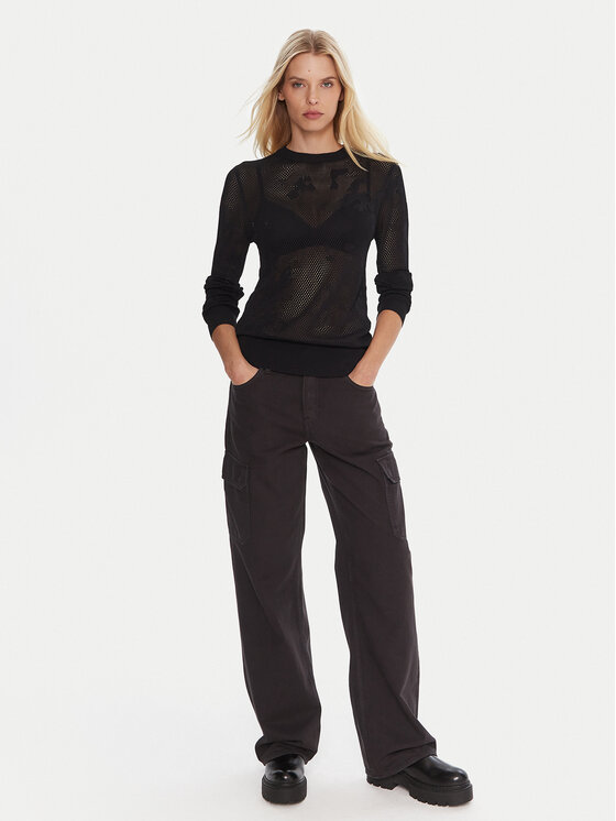 G-Star Raw G-Star Raw Sweater Pointelle D27724-B754 Fekete Regular Fit