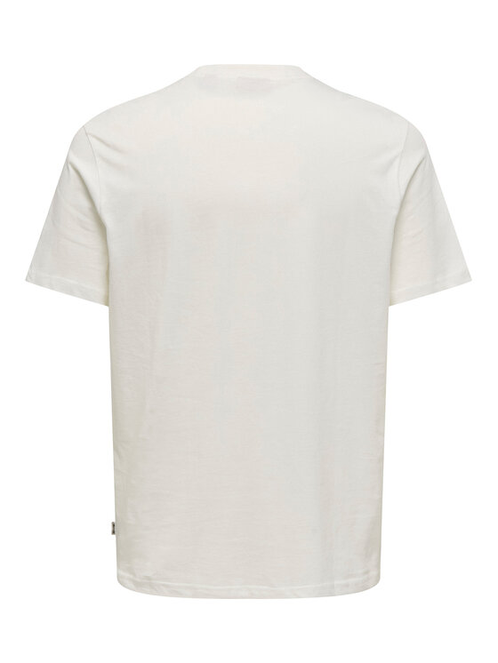 Only & Sons Only & Sons T-shirt Magdy 22029454 Bijela Regular Fit