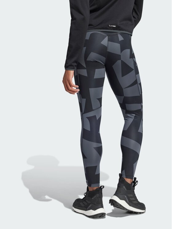 adidas adidas Legginsy Terrex Multi Tights Printed Szary Fitted Fit