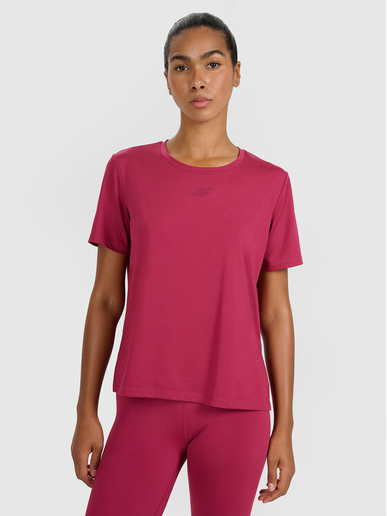4F 4F Koszulka techniczna MULTI ACTIVE Bordowy Regular Fit