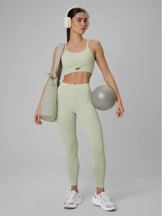 4F 4F Biustonosz sportowy SOLAR PUNK Zielony