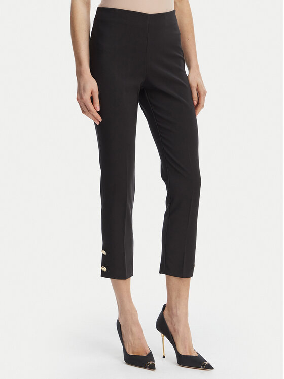 Rinascimento Pantaloni din material CFC0128641003 Negru Slim Fit