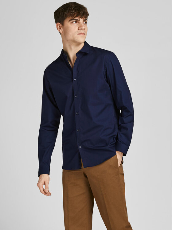 Jack&Jones Krekls 12201905 Tumši zils Slim Fit