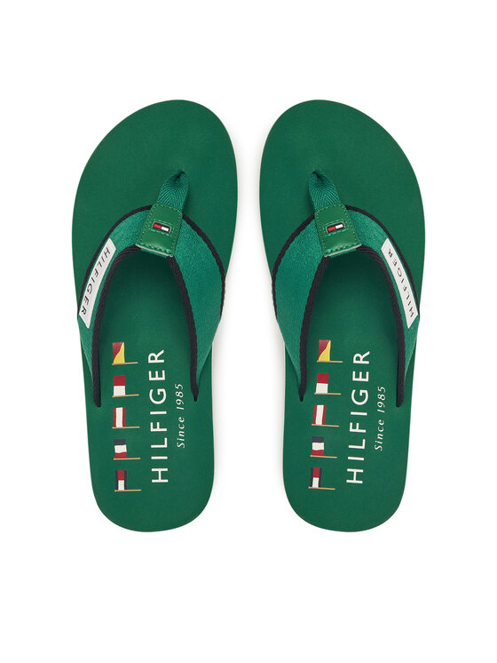 Tommy Hilfiger Žabky Patch Hilfiger Beach Sandal FM0FM05435 Zelená