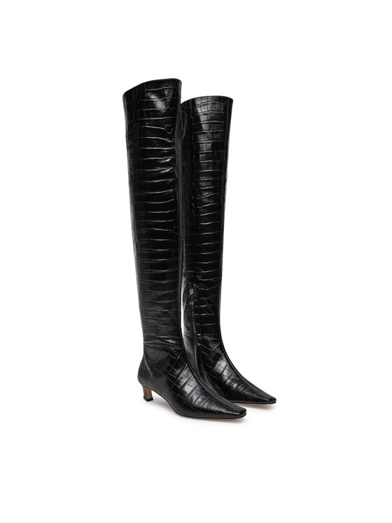 MICHAEL Michael Kors MICHAEL Michael Kors Zābaki Cosmo Crocodile Embossed Leather Boot 40F4CSMB5E Melns