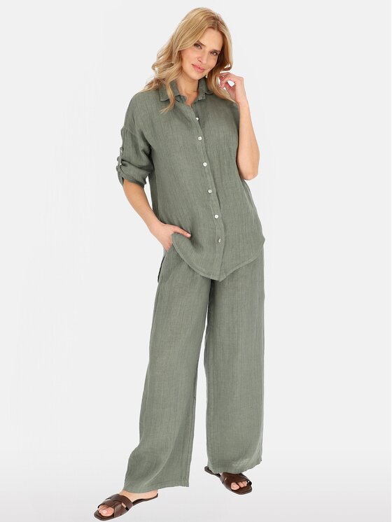 Perso Perso Bluzka CHLE255445F Khaki Regular Fit