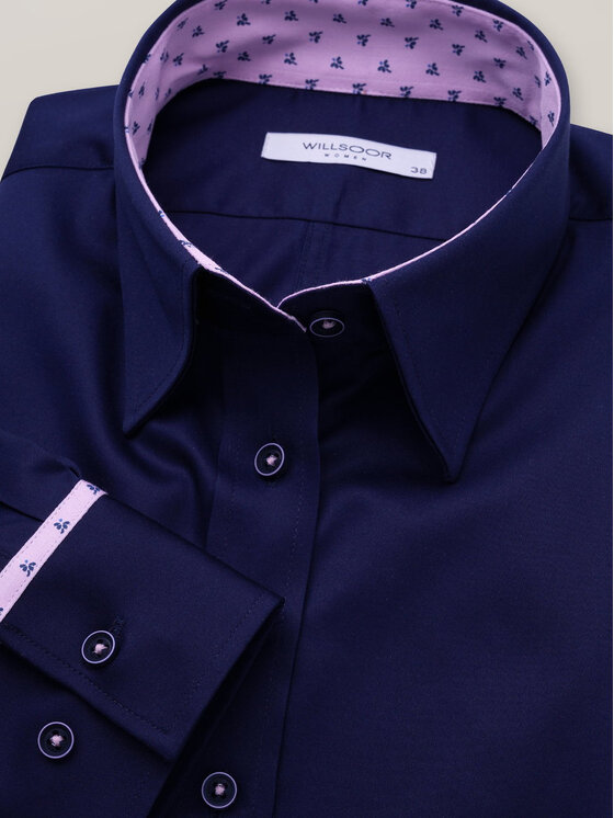 Willsoor Willsoor Koszula 61354 Granatowy Regular Fit