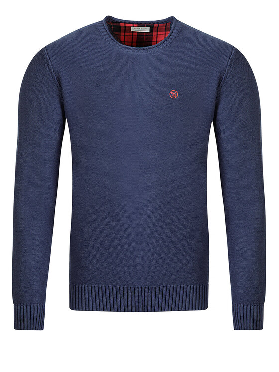 Cross Jeans Cross Jeans Sweter 34251-001 Granatowy Regular Fit