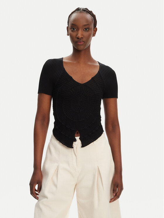 PINKO Bluză Falterona Maglia 104625 A2E6 Negru Regular Fit