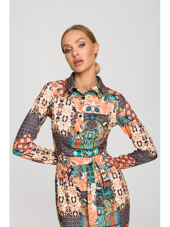 Made of Emotion Made of Emotion Vestito da giorno M706 Verde A-Line Fit