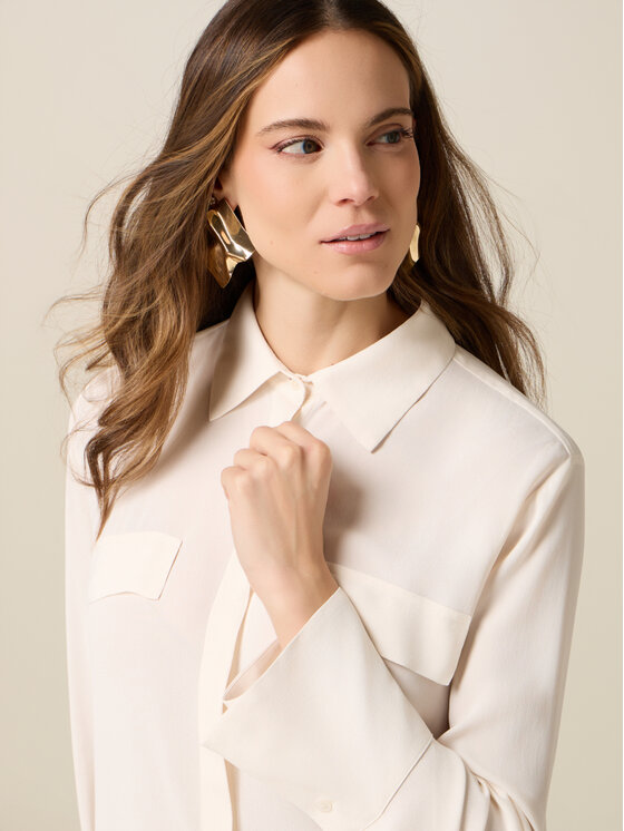 Oltre Oltre Koszula 5002J000819N011 Biały Regular Fit