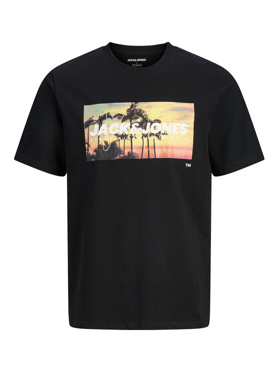 Jack & Jones Jack & Jones Tričko Indiana Tee 12288112 Čierna Regular Fit