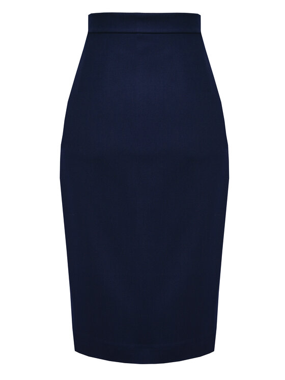 Kasia Zapała Kasia Zapała Spódnica ołówkowa Emanuele Granatowy Slim Fit
