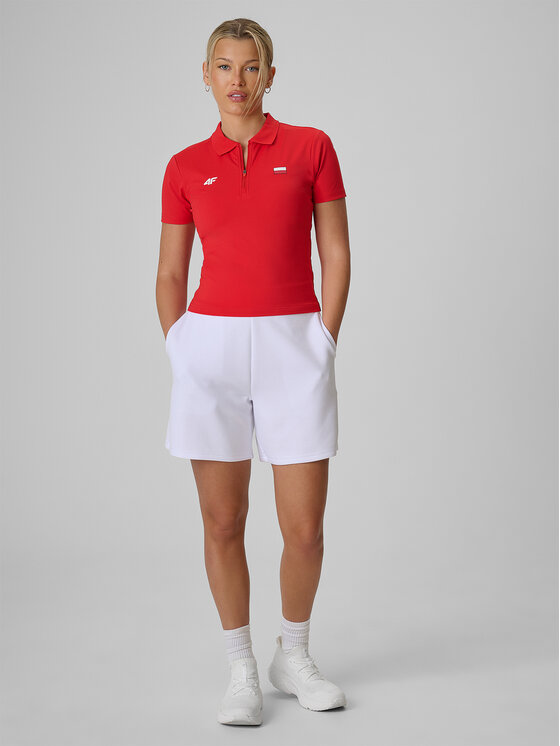 4F 4F Szorty sportowe STREFA KIBICA Biały Regular Fit