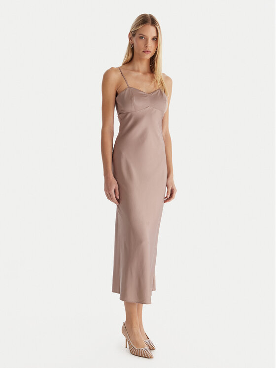Guess Guess Rochie de seară W5YK35 WHEZ2 Bej Slim Fit