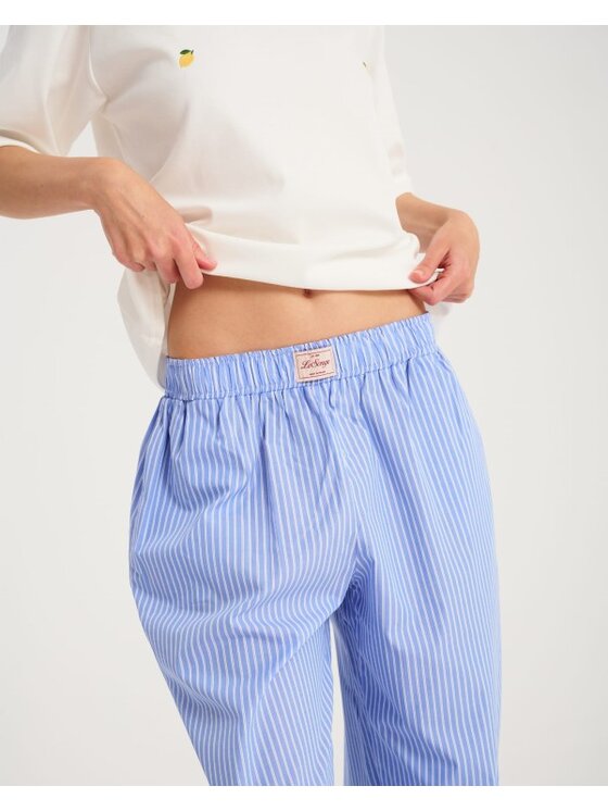 Le Songe Le Songe Spodnie materiałowe RITA Niebieski Basic Fit
