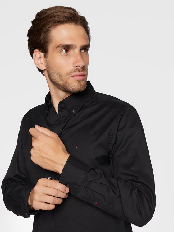 Tommy Hilfiger Tommy Hilfiger Košeľa Core Flex MW0MW25035 Čierna Regular Fit