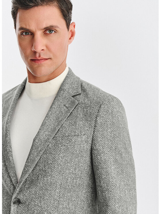 Pako Lorente Pako Lorente Marynarka P25WF-3X-034 Szary Slim Fit