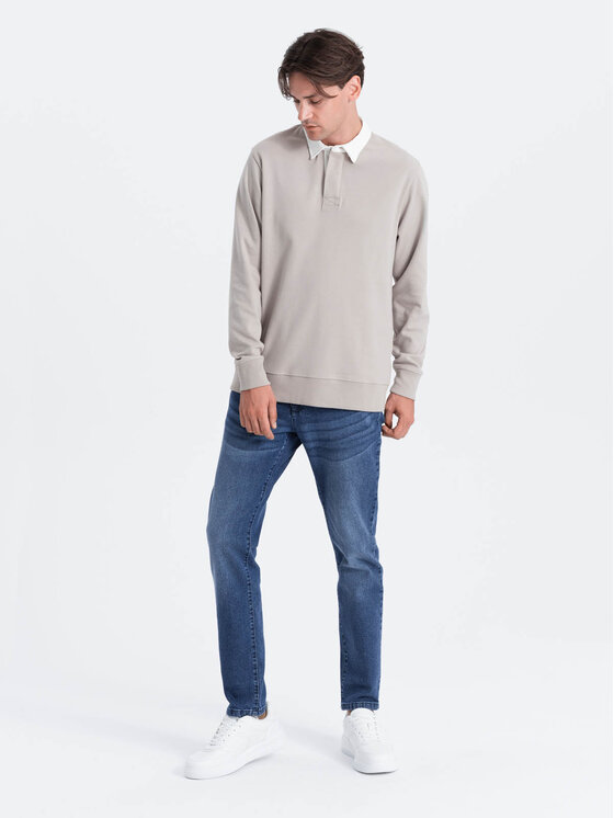 Ombre Ombre Mikina OM-SSNZ-0132 Šedá Large Fit
