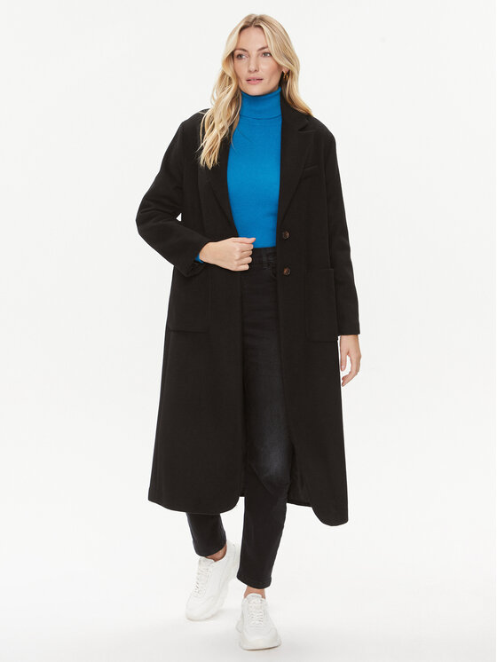 United Colors Of Benetton Palton de lână 28HFDN02V Negru Regular Fit