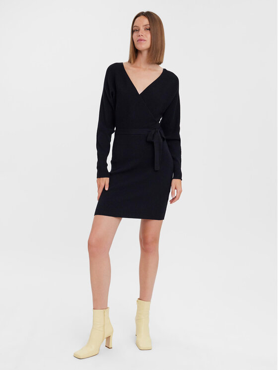 Vero Moda Vero Moda Džemper haljina 10269251 Crna Regular Fit