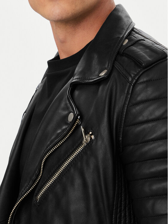 Serge Pariente Serge Pariente Nahkjope Hipster Must Regular Fit