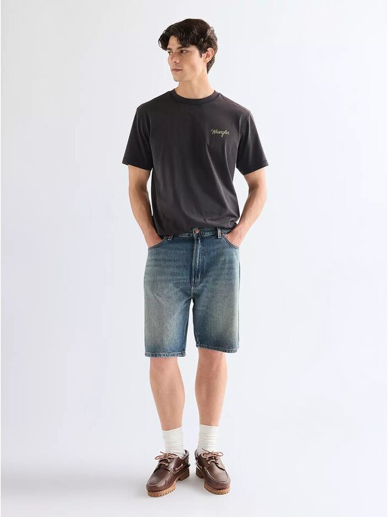 Wrangler Wrangler Szorty jeansowe COWBOY SHORTS Niebieski Regular Fit