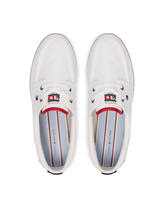 Tommy Hilfiger Tommy Hilfiger Tenisówki Th Boat Vulc Sneaker Canvas FM0FM05877 Biały