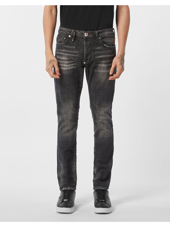 PHILIPP PLEIN PHILIPP PLEIN Jeansy 21113 Szary Straight Leg