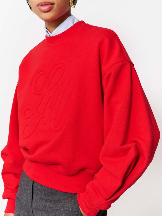 La Mania La Mania Felpa CREMA Rosso Basic Fit